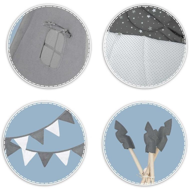 Nukido, namiot tipi dla dzieci, szary