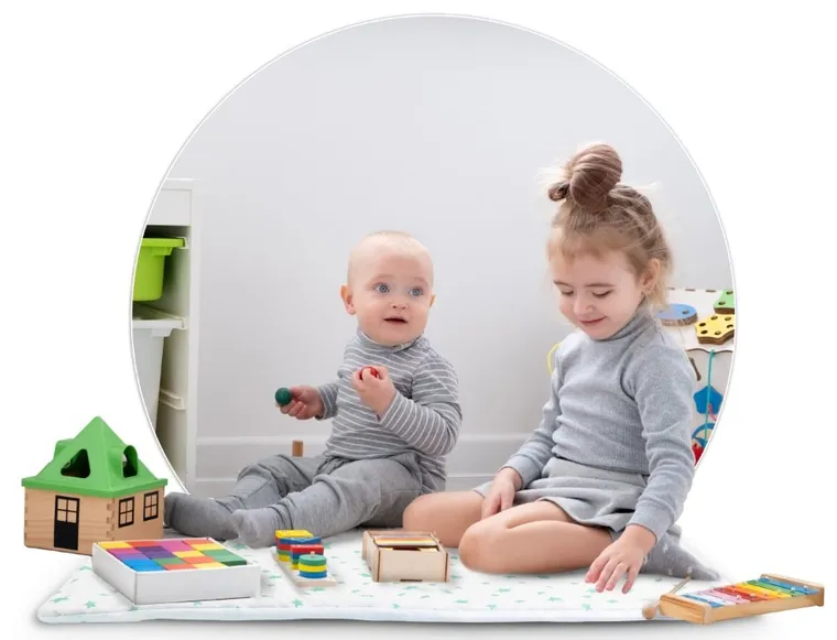 Nukido, namiot tipi dla dzieci ze światełkami, miętowe w gwiazdki