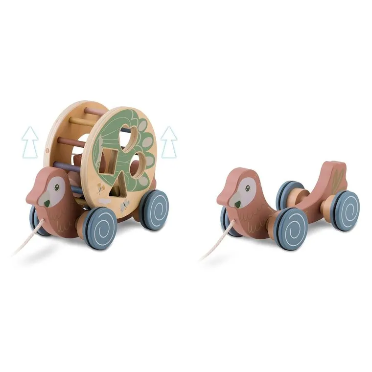 Nukido, Papuga, drewniana zabawka do ciągnięcia