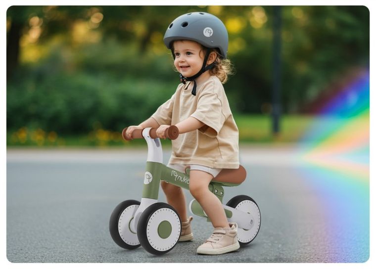 Nukido, rowerek biegowy dla dzieci, biało-zielony