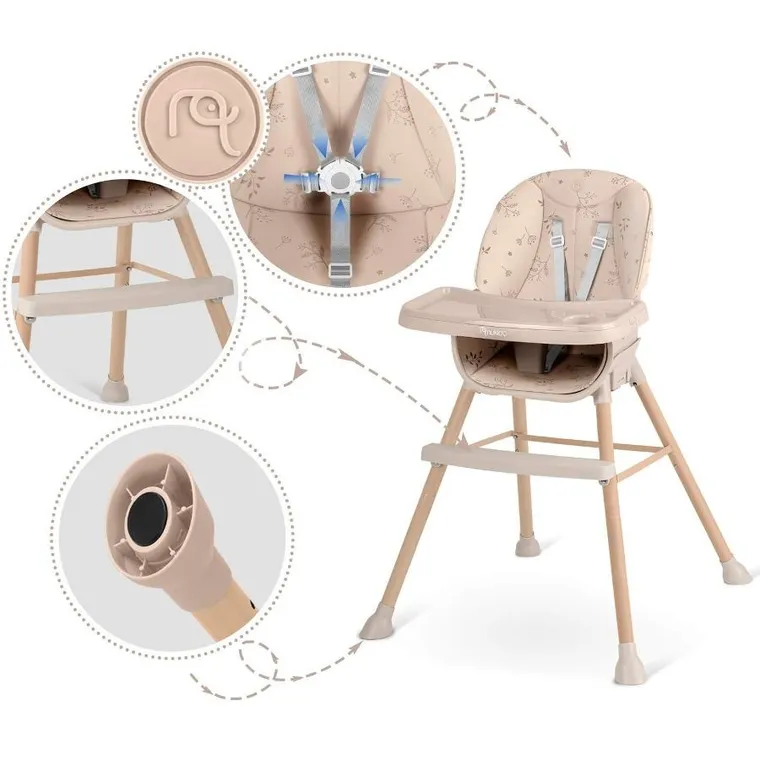 Nukido, Tilo, krzesełko do karmienia, beżowe