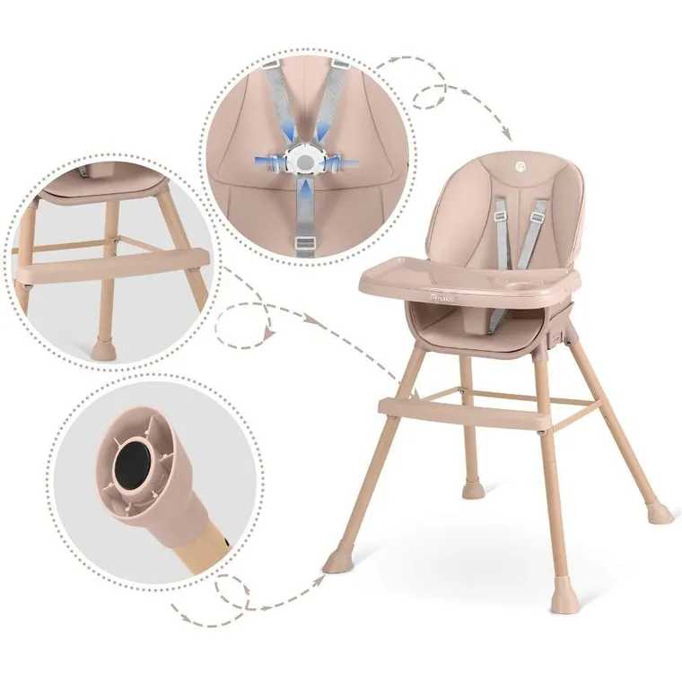 Nukido, Tilo, krzesełko do karmienia, różowe