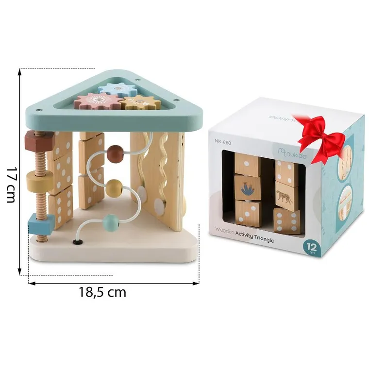 Nukido, trójkąt drewniany, zabawka sensoryczna