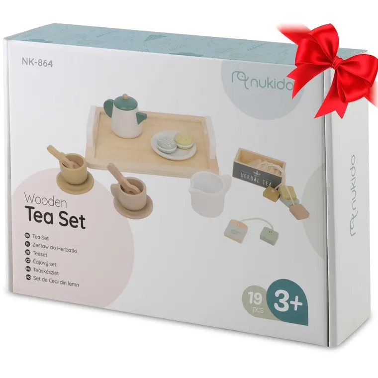 Nukido, zestaw do herbaty, drewniany