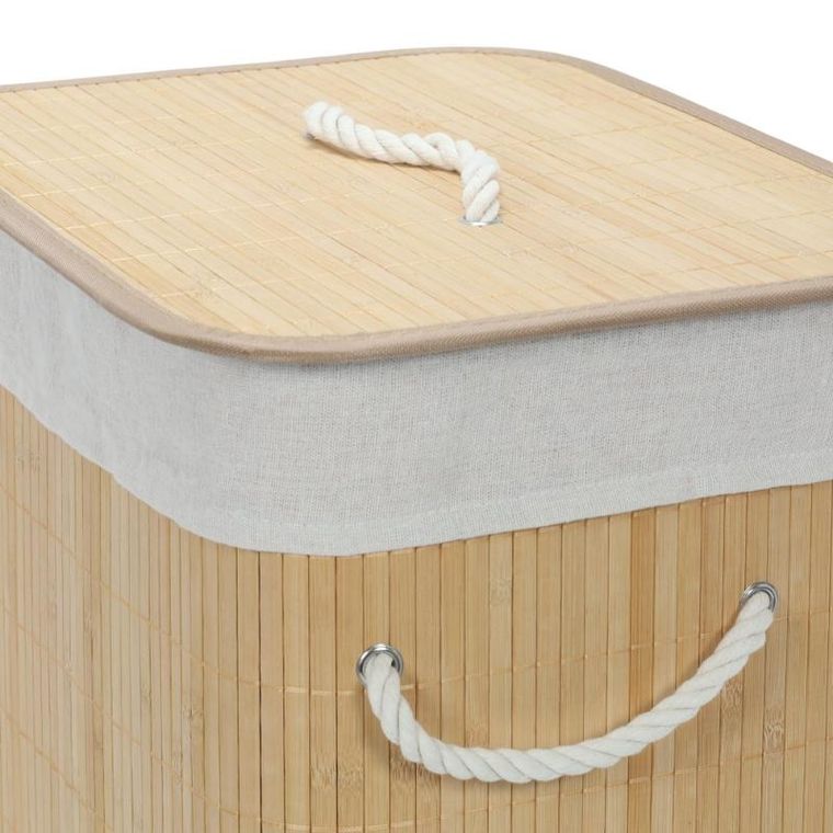 Nuxio, Sana, bambusowy kosz na pranie z wyjmowanym workiem, 60l