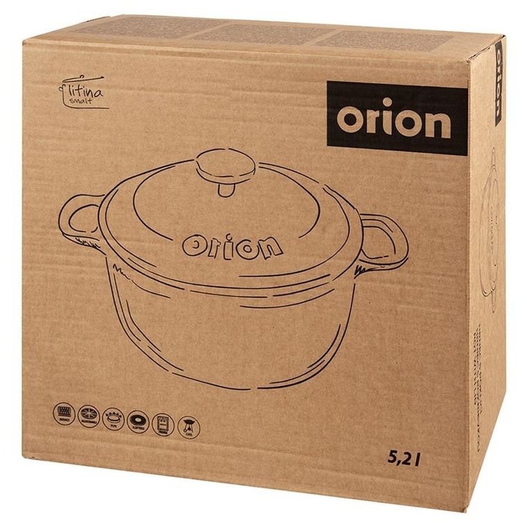 Orion, Litina, garnek z pokrywką, żeliwny, emaliowany, 26 cm, 5,2l
