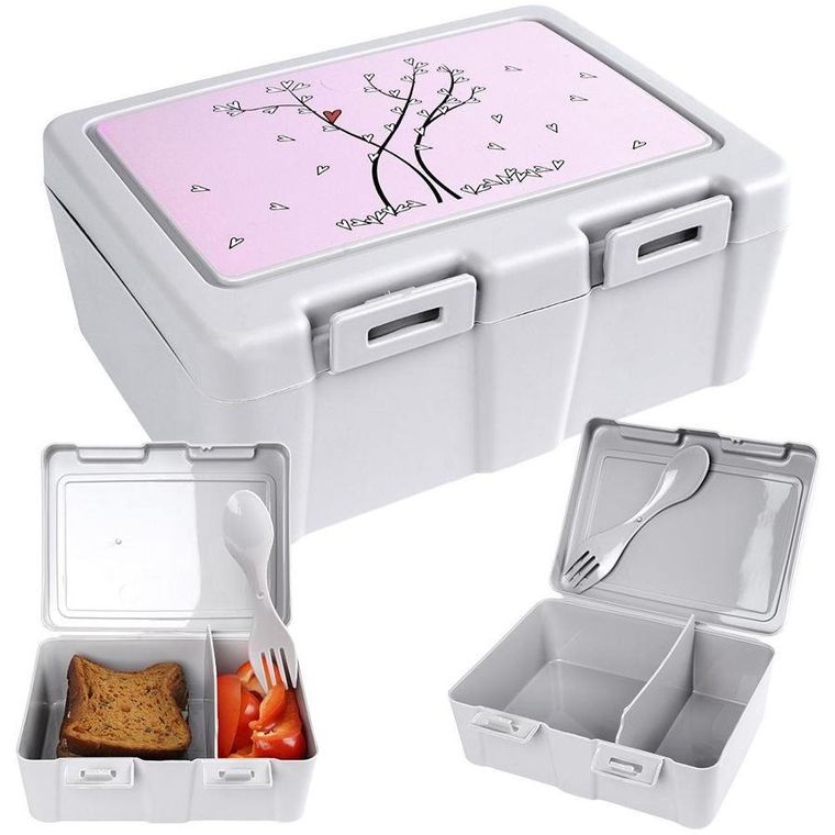 Orion, lunchbox z przegrodą i sztućcami, serce, 1 l