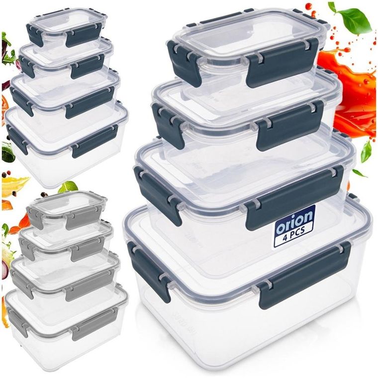 Orion, pojemniki na żywność z pokrywką i uszczelką, 4 szt.