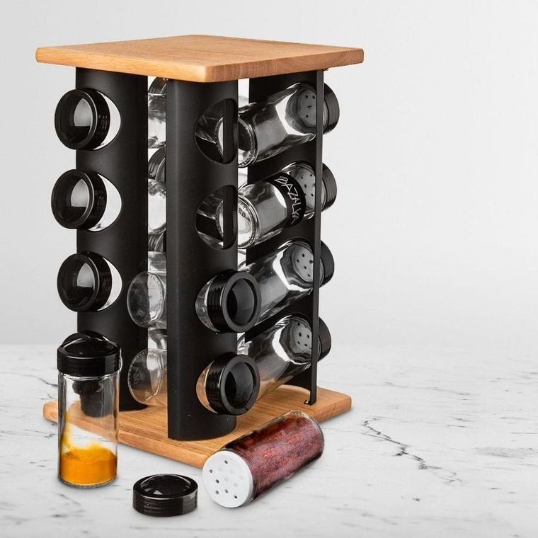 Orion, stojak na przyprawy, obrotowy, z dozownikiem, 16 szt.