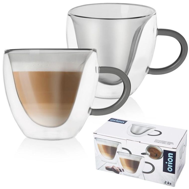 Orion, szklanki termiczne z podwójną ścianką do kawy i herbaty DOUBLE, 280 ml, 2 szt.