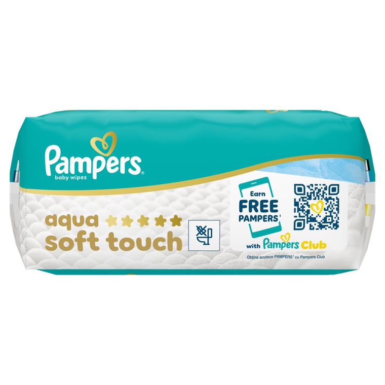 Pampers, Aqua Soft Touch, chusteczki nawilżane dla dzieci, 3-60 szt.