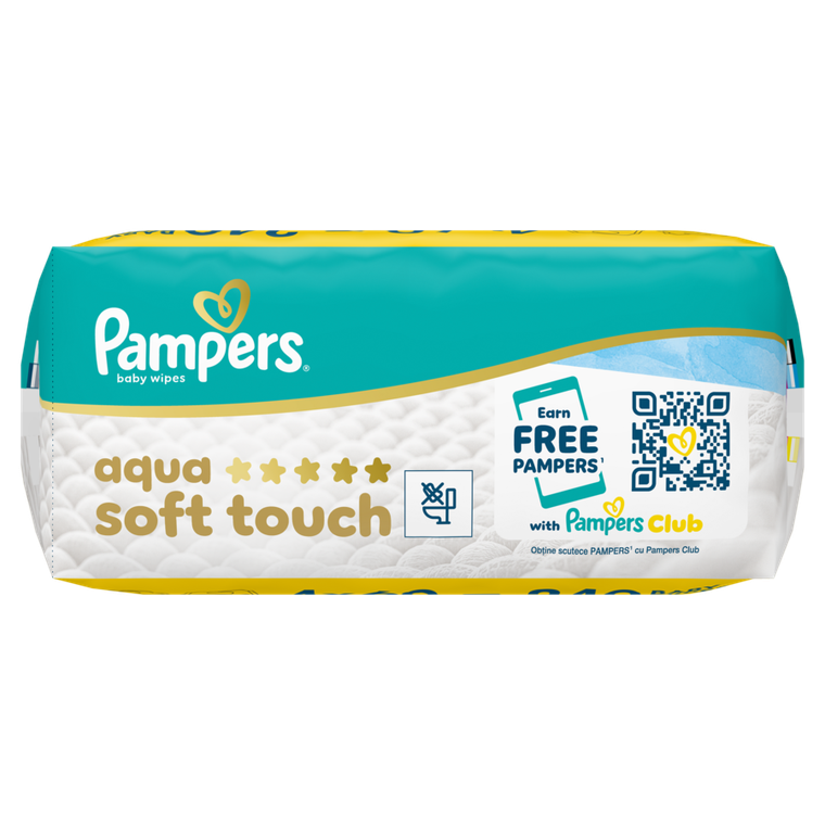 Pampers, Aqua Soft Touch, chusteczki nawilżane dla dzieci, 4-60 szt.