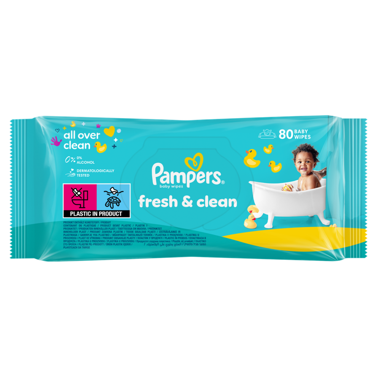 Pampers, Fresh Clean, chusteczki nawilżane, 1-80 szt.
