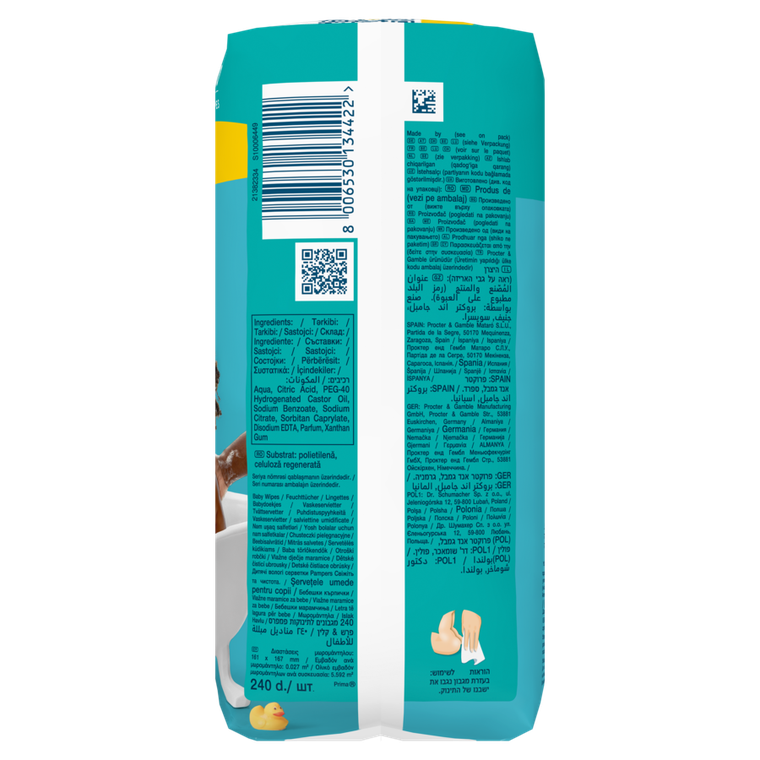 Pampers, Fresh Clean, chusteczki nawilżane dla dzieci, 3-80 szt.