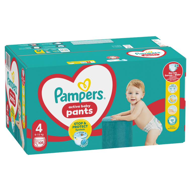 Pampers, Pants, pieluchomajtki, rozmiar 4, 9-15 kg, 108 szt.