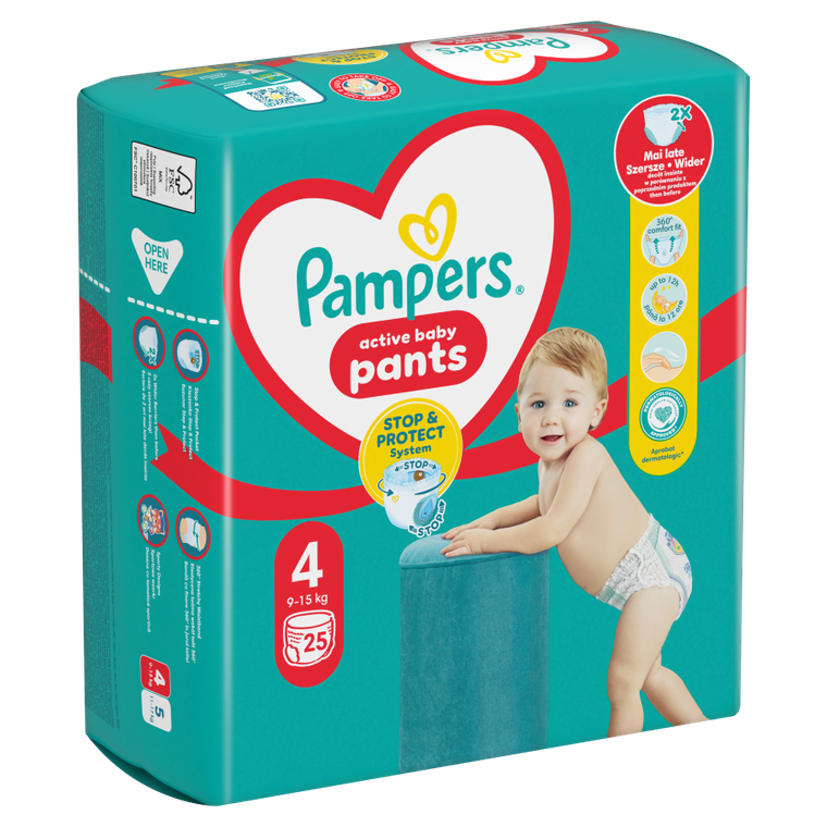 Pampers, Pants, pieluchomajtki, rozmiar 4, 9-15 kg, 25 szt.
