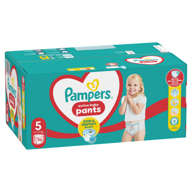 Pampers, Pants, pieluchomajtki, rozmiar 5, 11-17 kg, 96 szt.