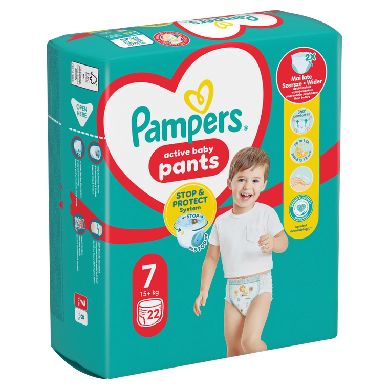 Pampers, Pants, pieluchomajtki, rozmiar 7, 15 kg+, 22 szt.