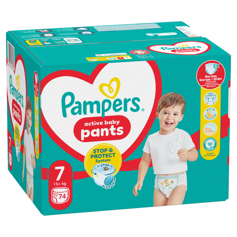 Pampers, Pants, pieluchomajtki, rozmiar 7, 15+ kg, 74 szt.