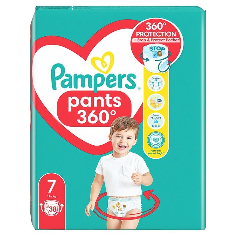 Pampers, Pants, pieluchomajtki, rozmiar 7, 17+ kg, 38 szt.