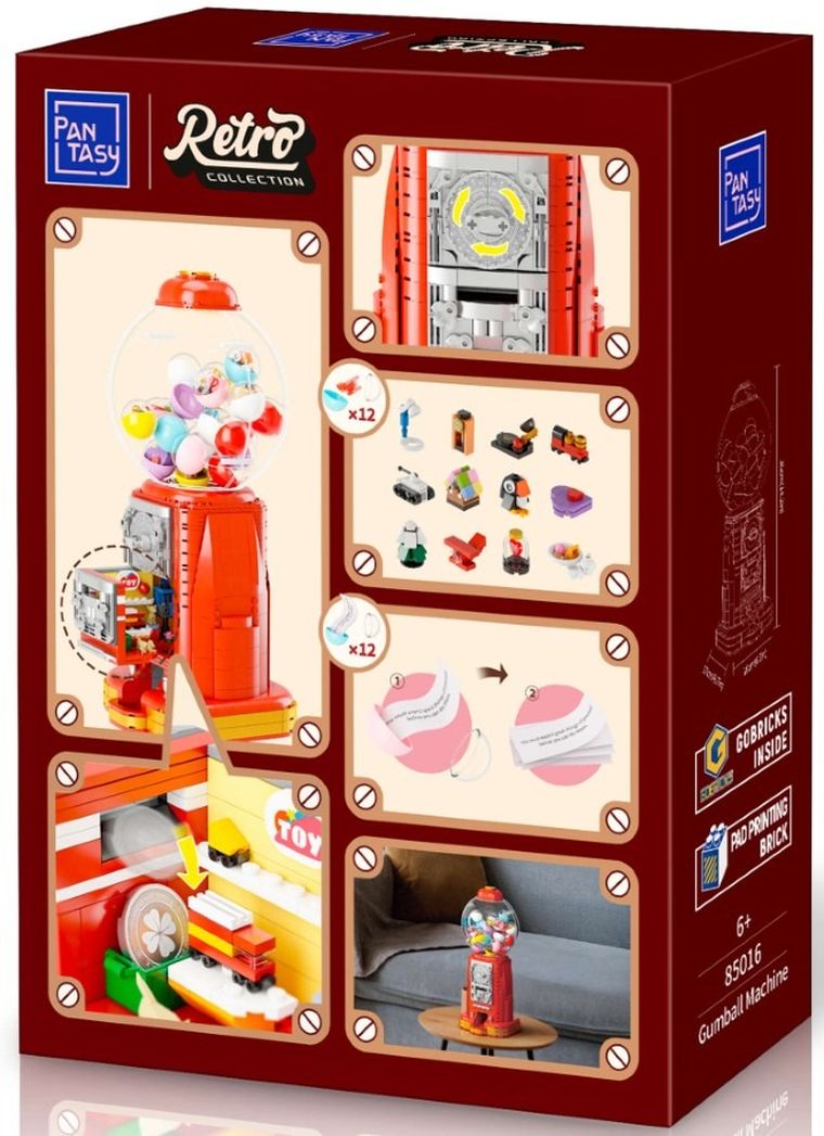 Pantasy, Retro, maszyna do gumy balonowej, klocki konstrukcyjne, 936 elementów