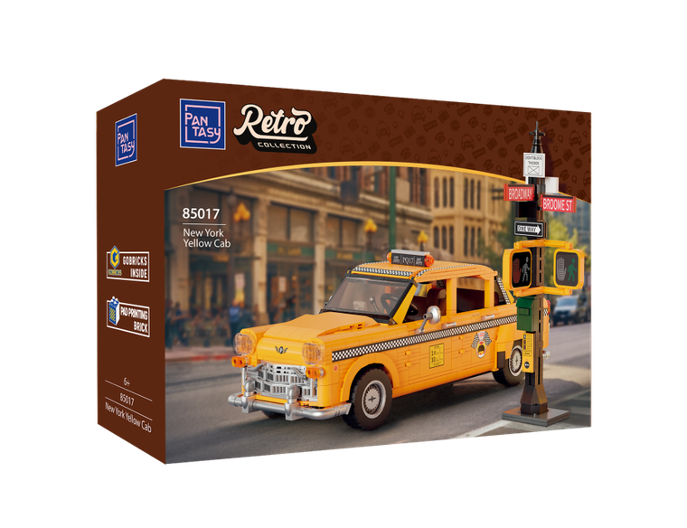 Pantasy, Retro, Taxi, pojazd, klocki konstrukcyjne, 1601 elementów