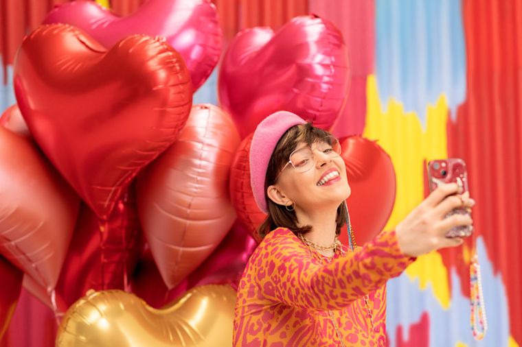 PartyDeco, balon foliowy Serce, 75-64,5 cm, czerwony, 1 szt.