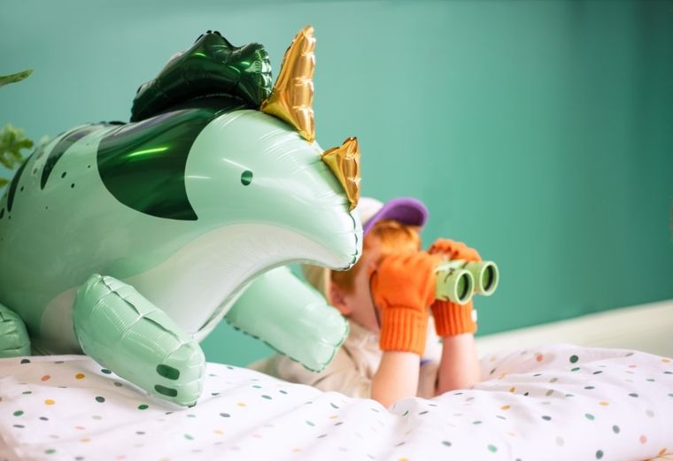 PartyDeco, balon foliowy, Triceratops zielony 101-60,5 cm