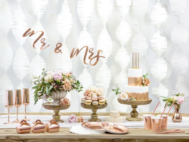 PartyDeco, kubeczki, różowe złoto, 220 ml, 6 szt.