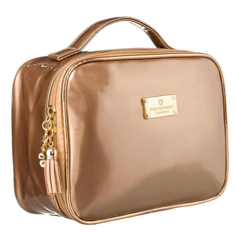 Peterson, kosmetyczka z uchwytem, złota