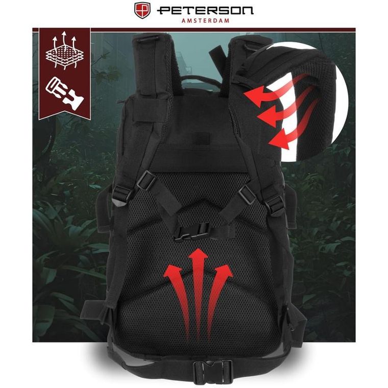 Peterson, plecak militarny, taktyczny, czarny
