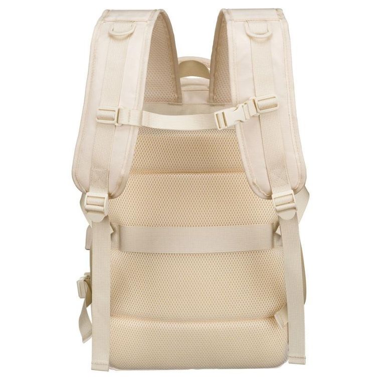 Peterson, plecak podróżny z siatkowaną przegrodą i paskami kompresyjnymi, ecru