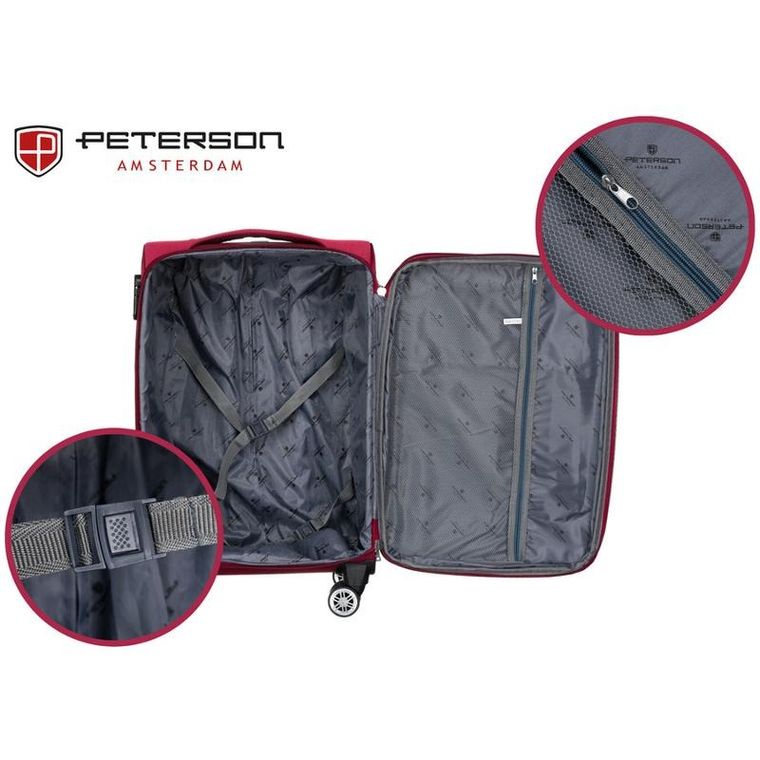 Peterson, walizka, duża, czerwono-niebieska, 78 cm