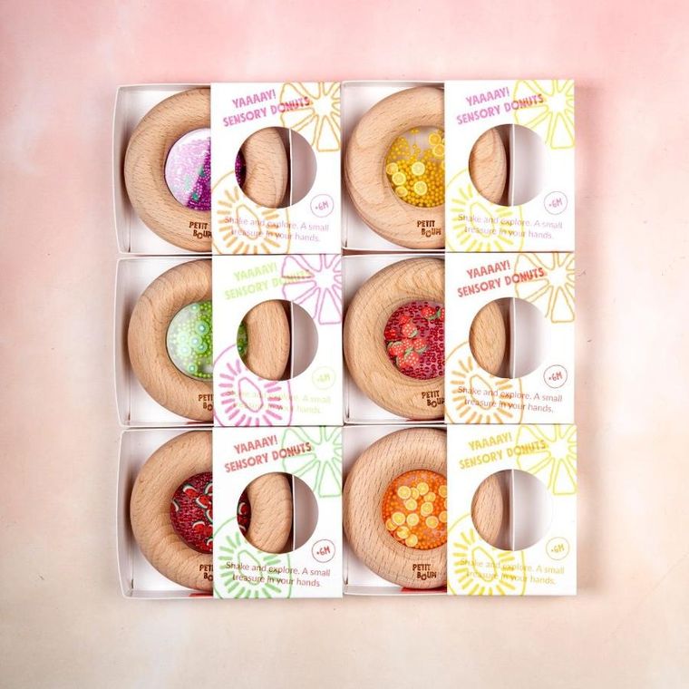 Petit Boum, grzechotka sensoryczna, kiwi