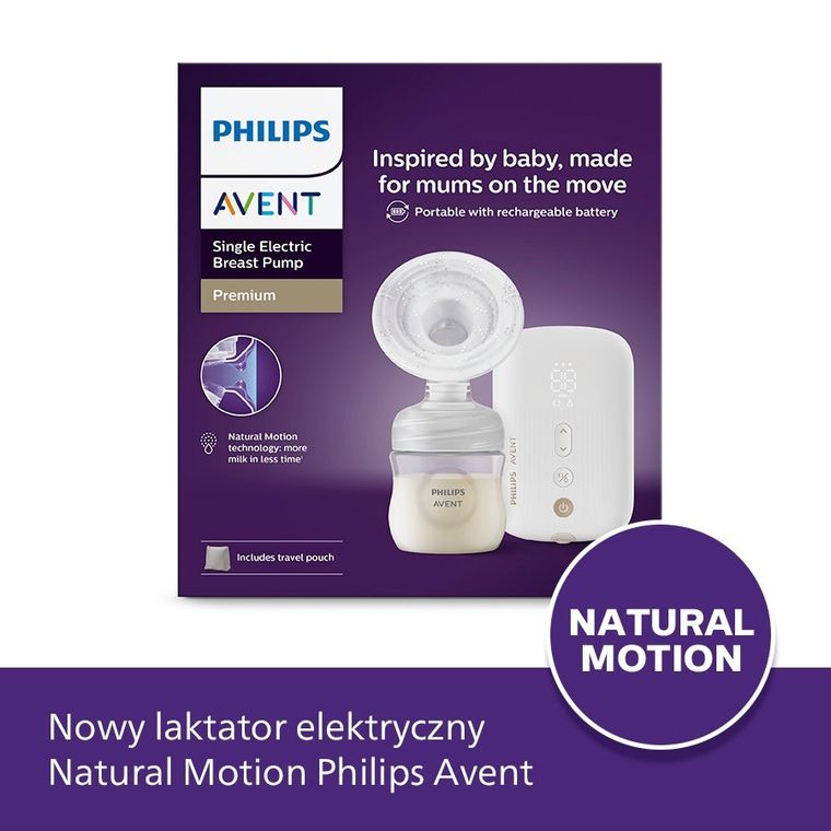 Philips Avent, elektryczny laktator Premium Naturalmotion, mikro USB SCF396/31