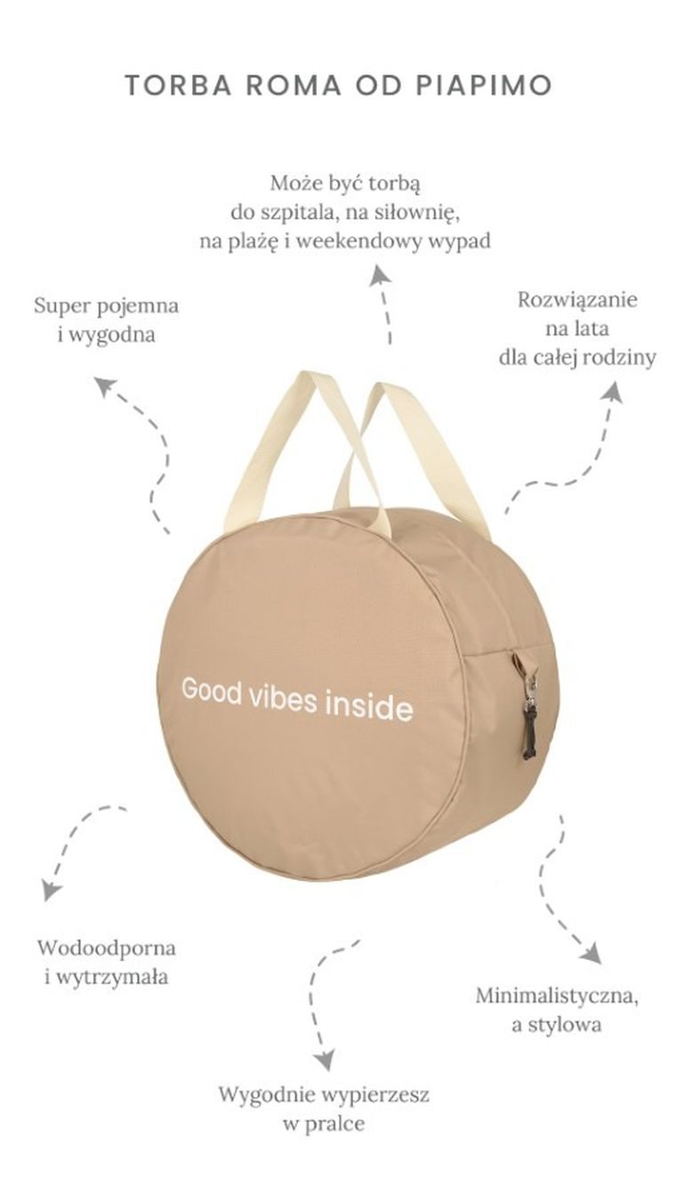 Piapimo, Roma, torba wielofunkcyjna dla mamy, beż