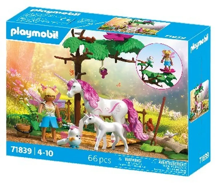 Playmobil, Princess Magic, Magiczna stajnia jednorożców dla mamy i źrebaka, 71839