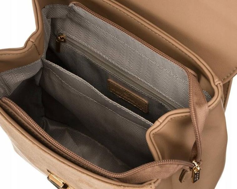 Plecak, beżowy, skóra ekologiczna, Peterson