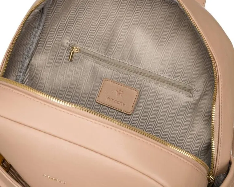 Plecak, beżowy, skóra ekologiczna, Rovicky