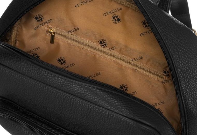 Plecak damski, czarny, skóra ekologiczna, Peterson