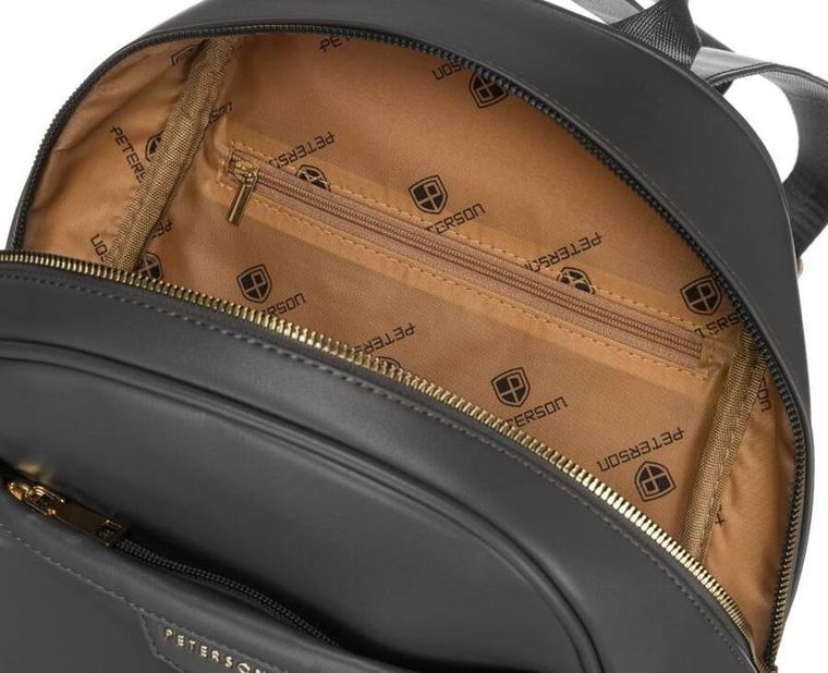 Plecak damski, grafitowy, skóra ekologiczna, Peterson