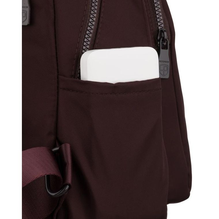 Plecak miejski, bordowy, Peterson