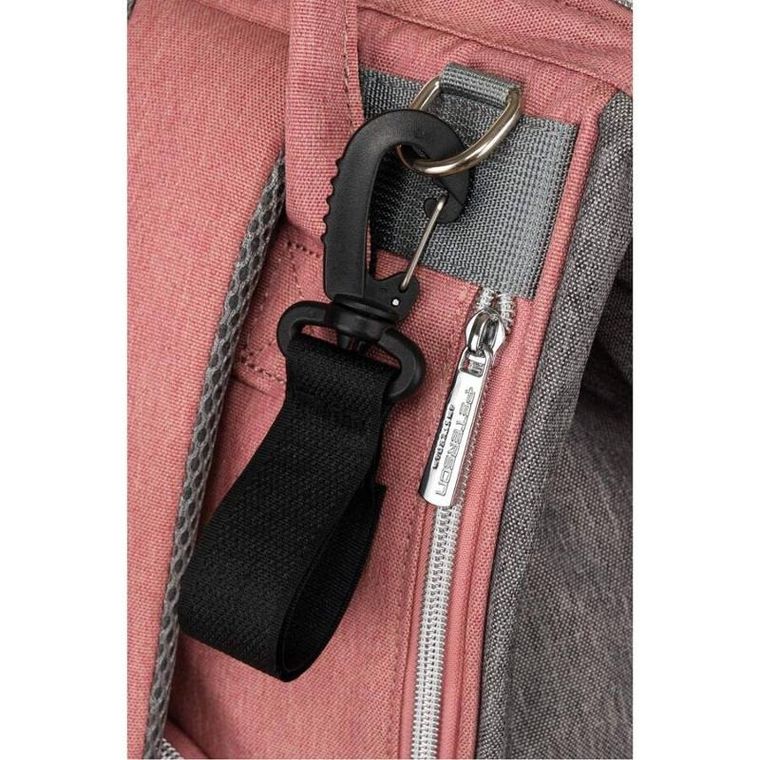 Plecak miejski, szaro-różowy, Peterson