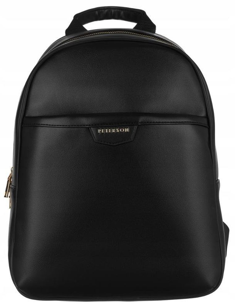 Plecak miejski ze skóry ekologicznej, damski, czarny, Peterson