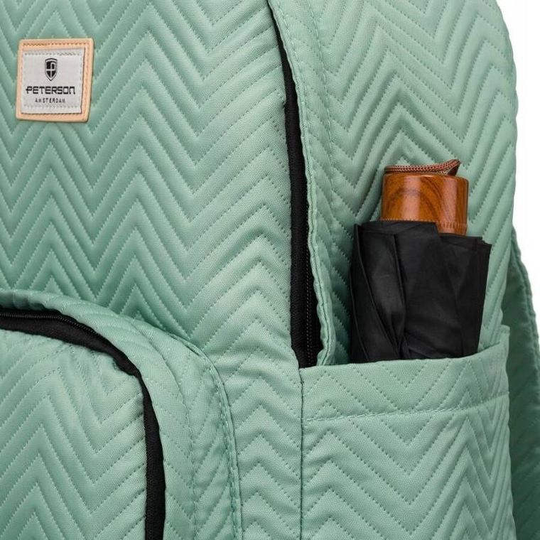 Plecak na laptopa, miętowy, Peterson