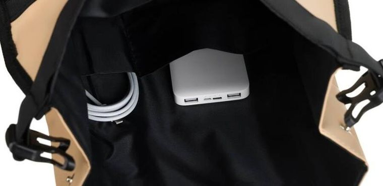 Plecak na laptopa, wodoodporny, beżowy, Peterson