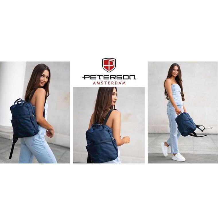 Plecak podróżny, bagaż podręczny do samolotu, granatowy, Peterson