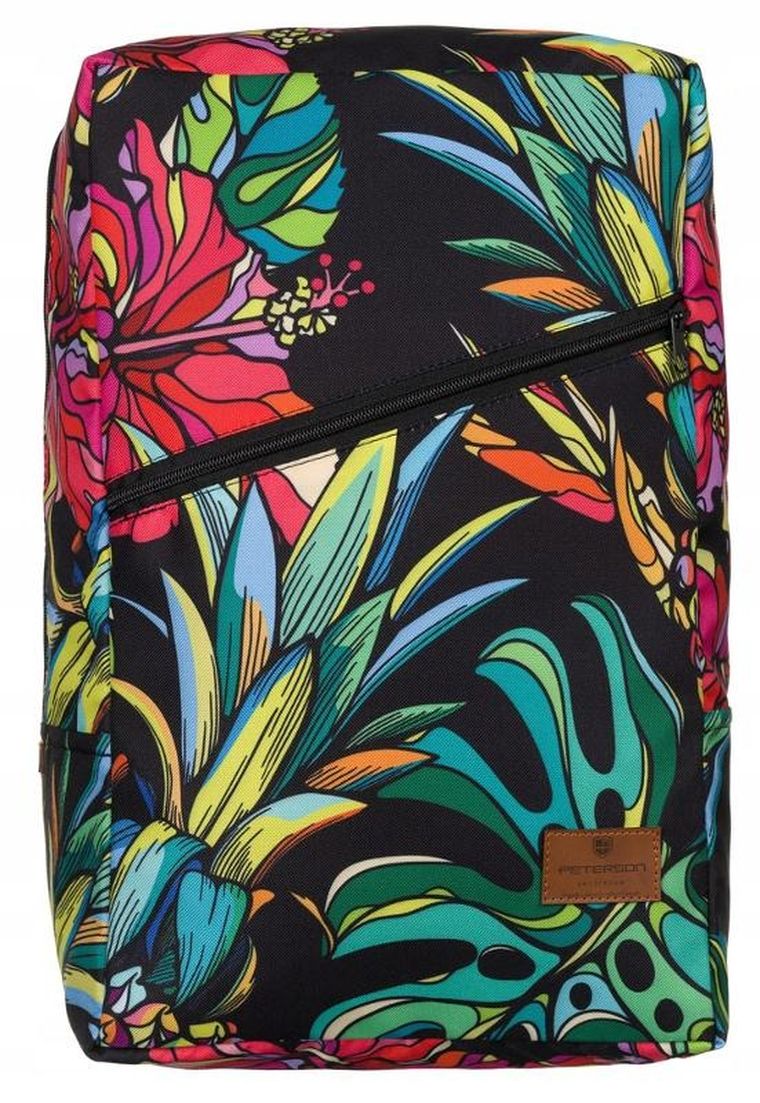 Plecak podróżny, bagaż podręczny do samolotu, kwiaty, Peterson