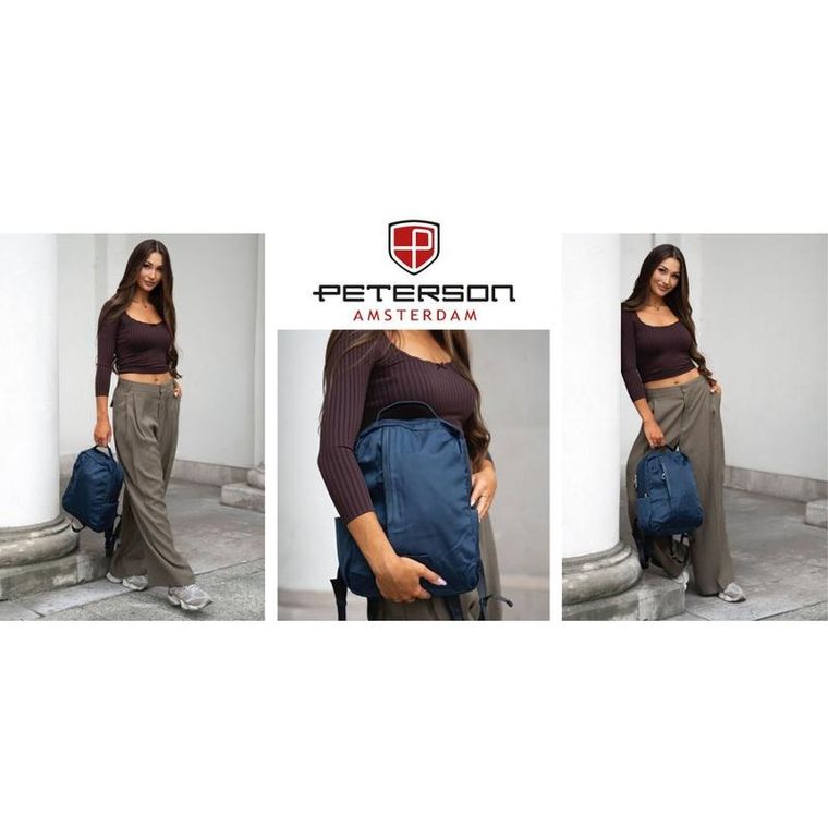 Plecak podróżny, bagaż podręczny do samolotu, niebieski, Peterson