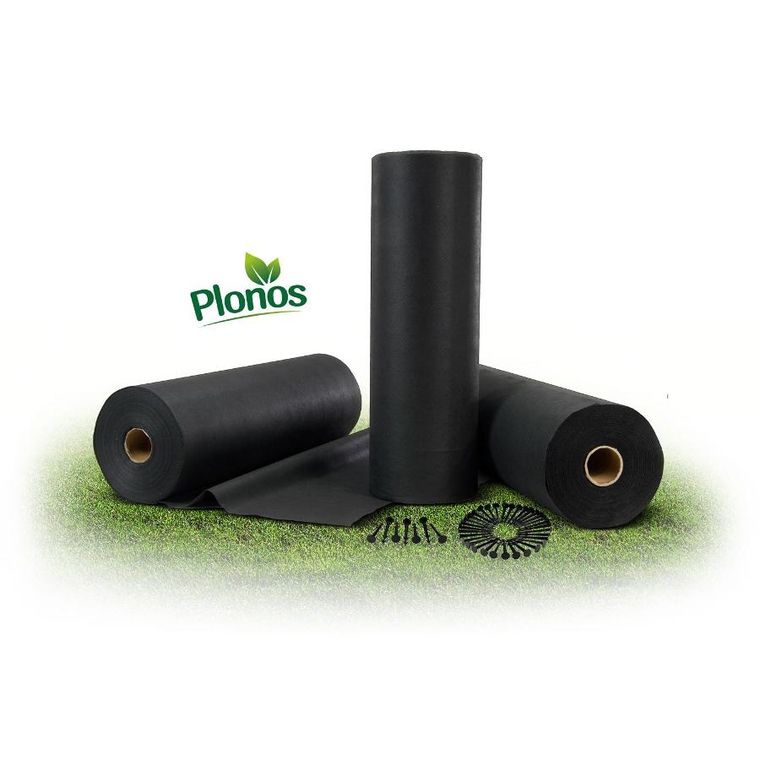 Plonos, agrowłóknina ogrodowa, czarna, 175m + szpilki, 50 szt.